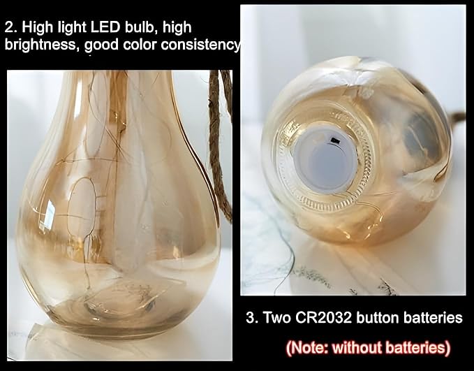 LED String Light Bulb - Battery Operated, Portable Decorative Lighting for Indoor & Outdoor Use
