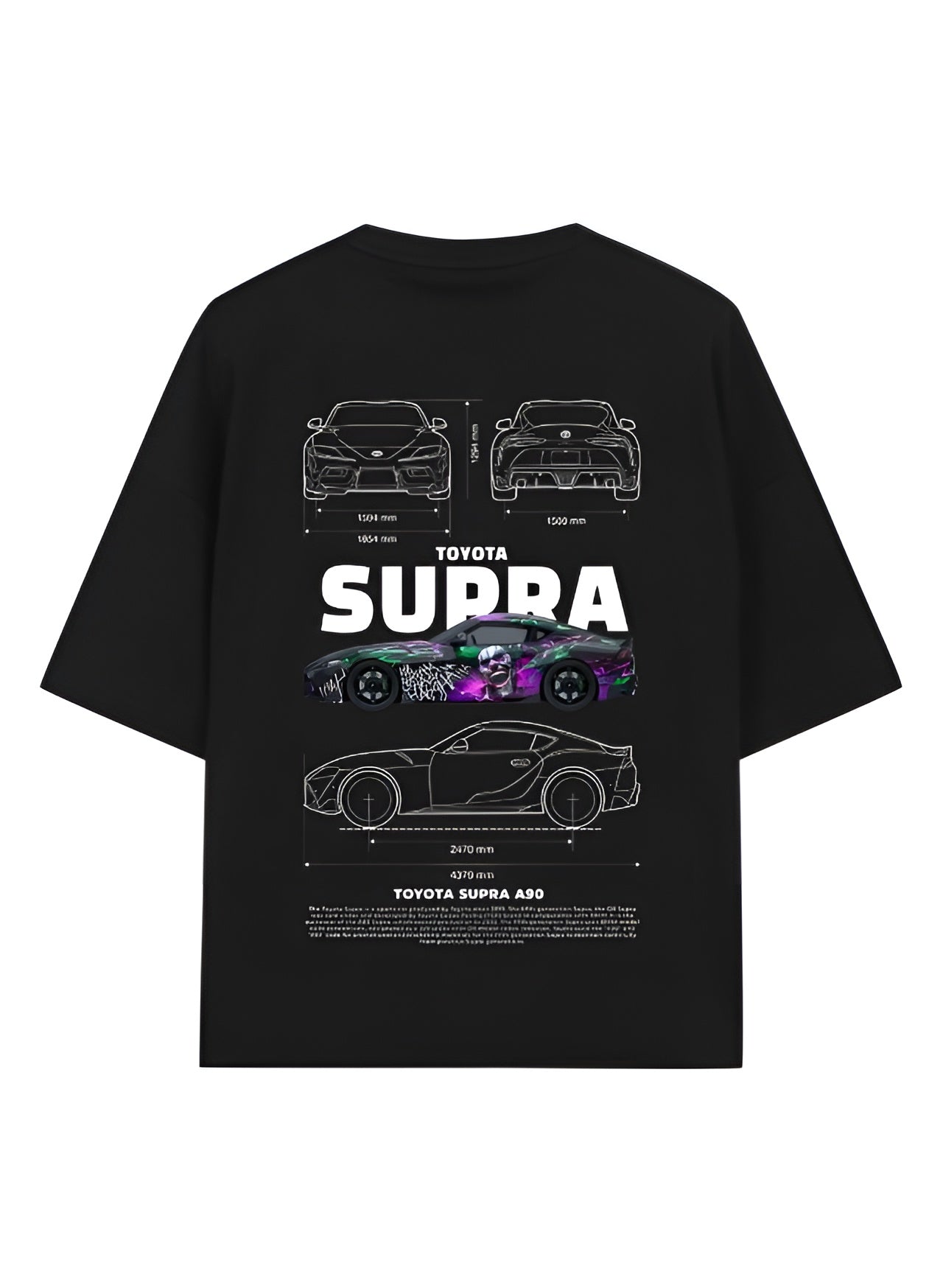 Supra A90 Oversized T-Shirt – JDM Drift Car Graphic Tee for Streetwear & Tuner Fans