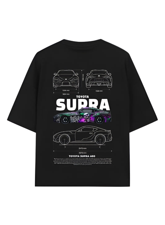 Supra A90 Oversized T-Shirt – JDM Drift Car Graphic Tee for Streetwear & Tuner Fans