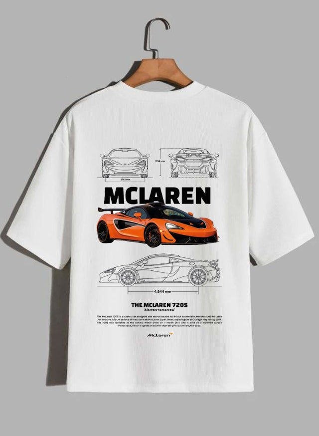 McLaren 720S Oversized T-Shirt – Supercar Graphic Tee for Motorsport & Streetwear Enthusiasts