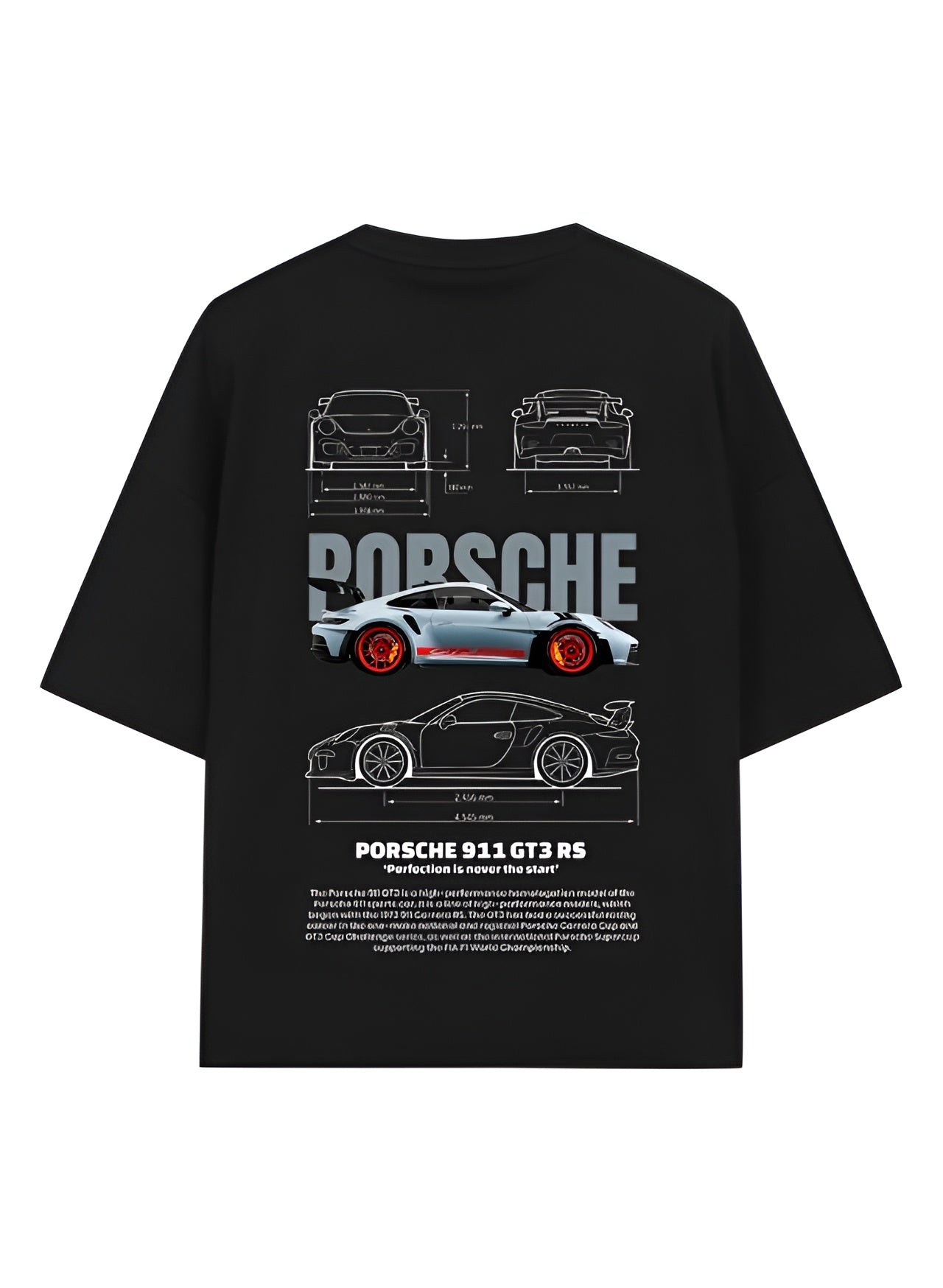 911 GT3 Porsche SuperCar Oversized T-Shirt – Sleek Street Style Tee for Motorsport Enthusiasts