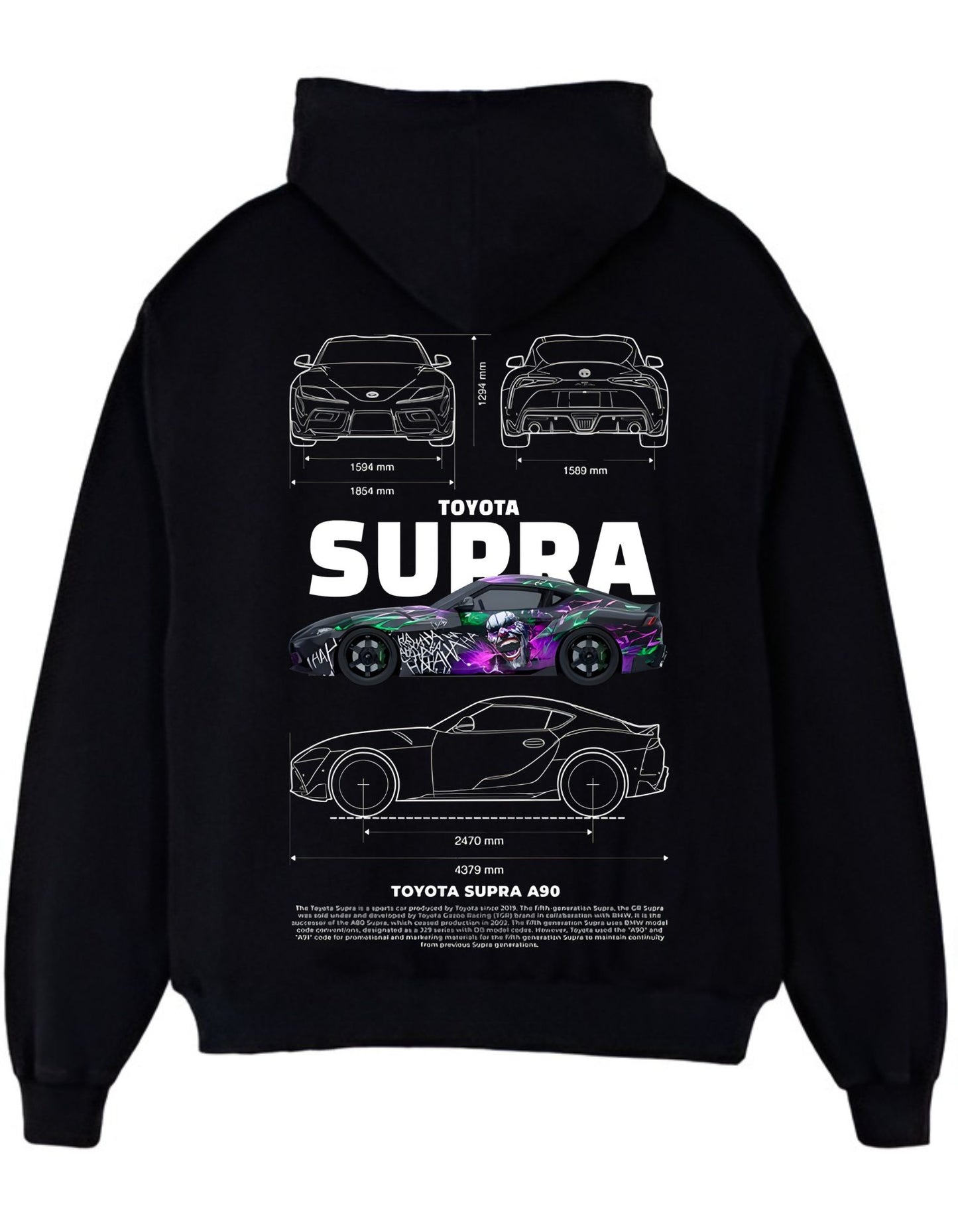 Toyota Supra A90 Hoodie – Modern JDM Legend Graphic Pullover for Drift & Street Racing Fans