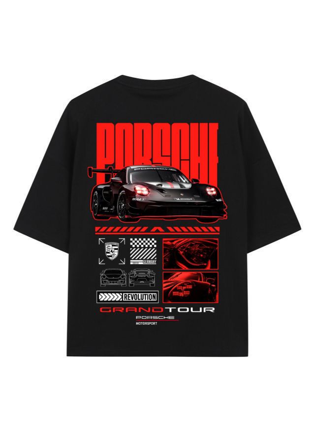 Porsche 911 RS Supercar T-Shirt - Black Race Car Graphic Tee