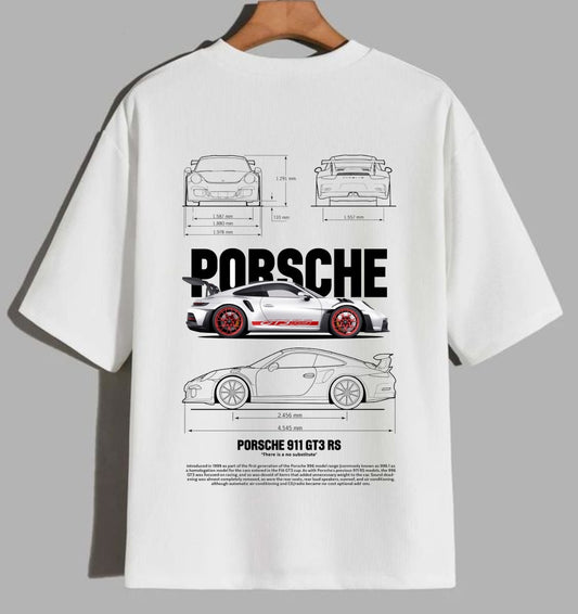 911 GT3 Customized Car Design Oversized T-Shirt – Streetwear Supercar Tee for Motorsport Fans