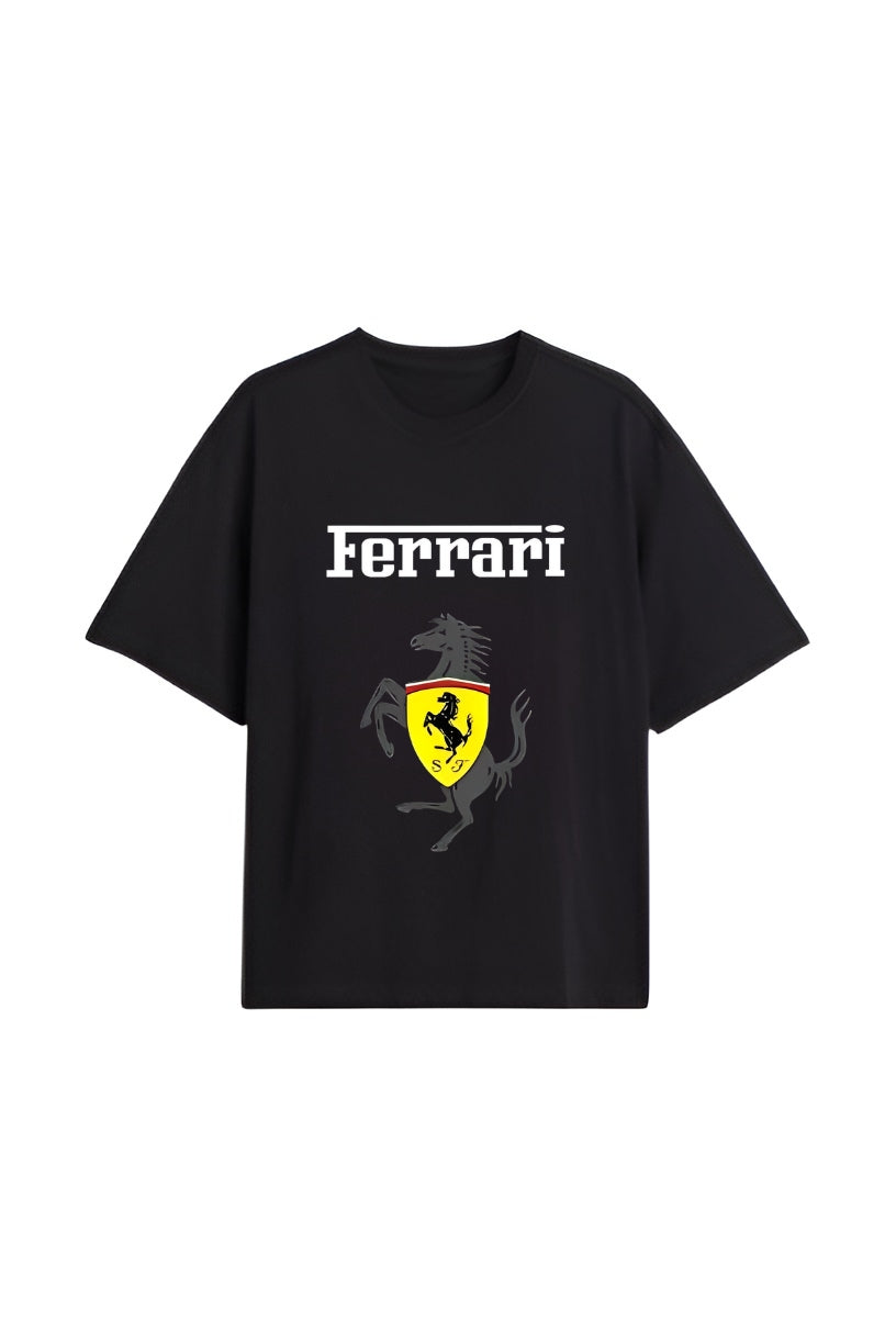 Unisex Ferrari Oversized Graphic Tee | Luxury Car Streetwear Fashion