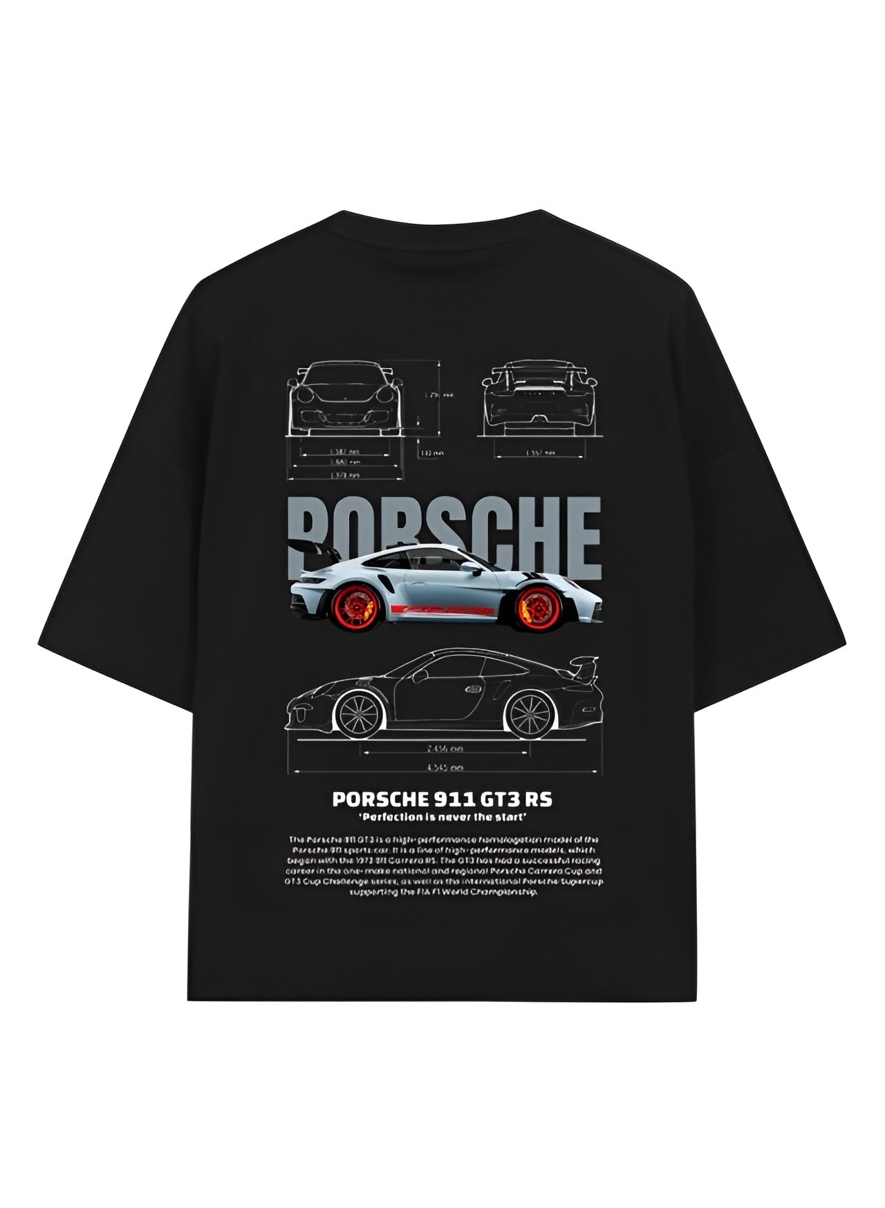 911 GT3 Porsche SuperCar Oversized T-Shirt – Sleek Street Style Tee for Motorsport Enthusiasts