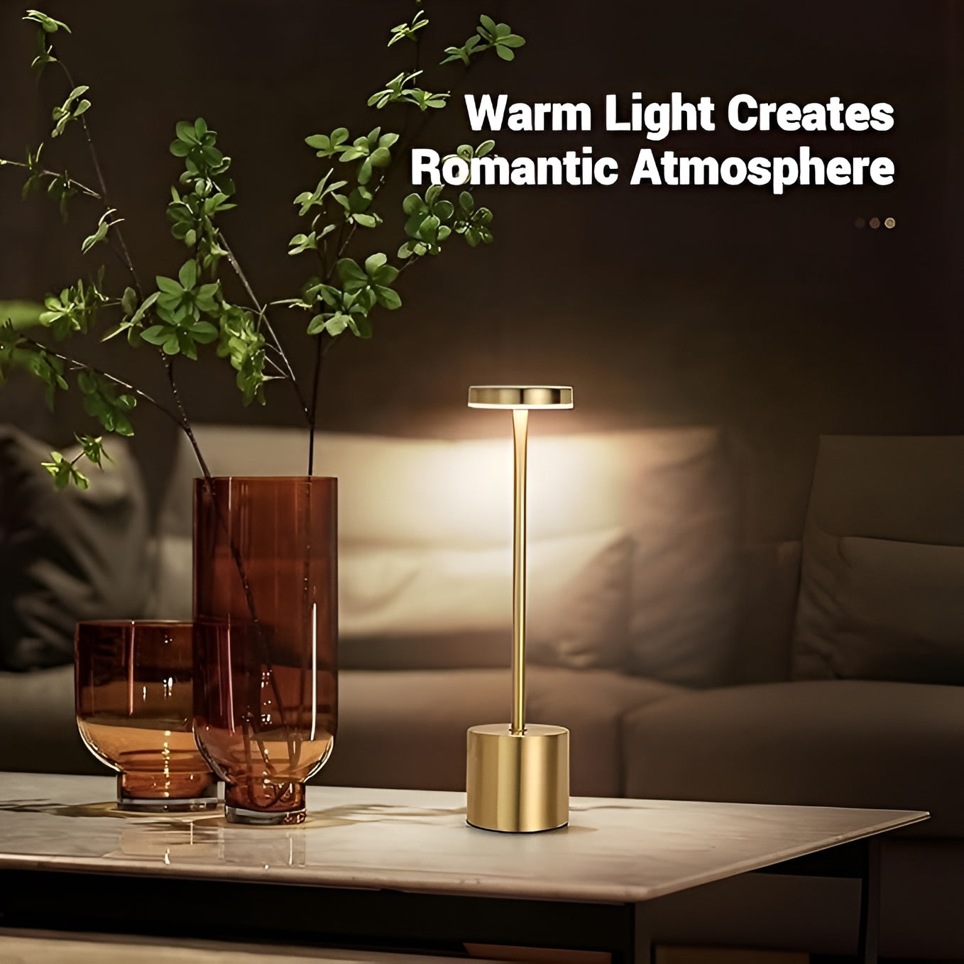 LED Touch Control Lamp – Dimmable Bedside Table Lamp with Adjustable Brightness