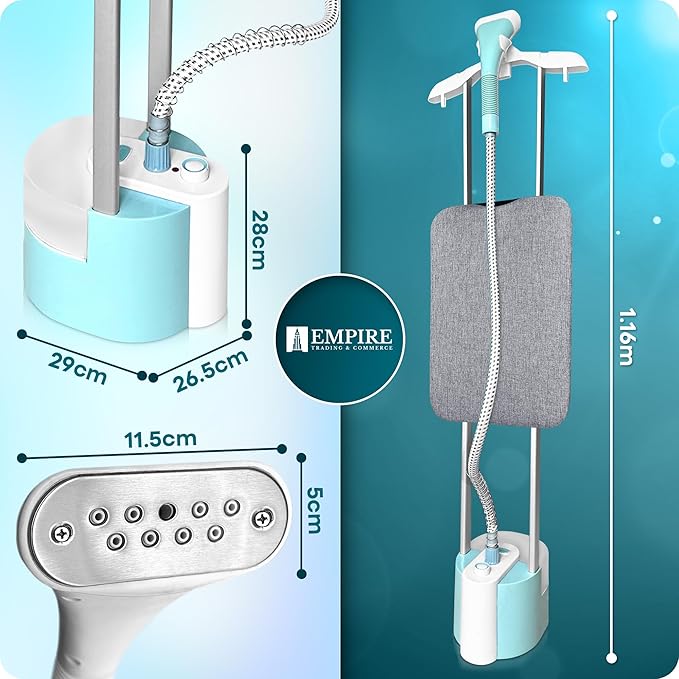 Garment Steamer for Clothes – Fast Heat-Up, 32g/min Steam, 1.8L Tank, 2 Modes with Hanger Rack & Vertical Ironing Board