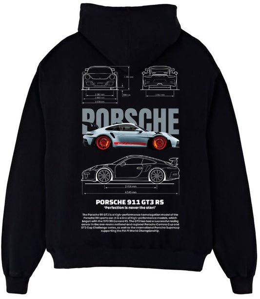 Porsche 911 GT3 Graphic Printed Hoodie – Oversized Car Enthusiast Streetwear