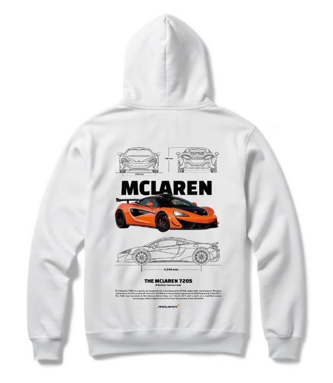 McLaren 720S Hoodie – Exotic Supercar Graphic Pullover for Car Enthusiasts