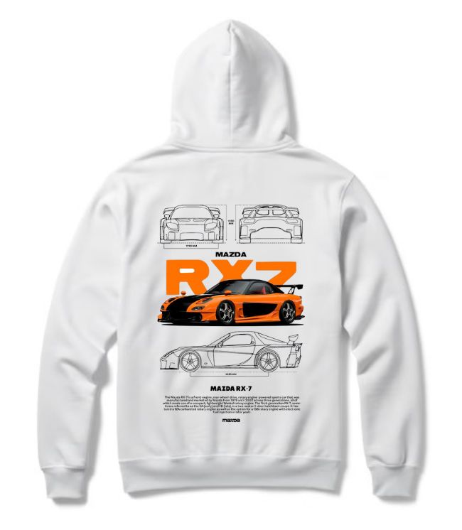 Mazda RX-7 Hoodie – JDM Rotary Legend Graphic Pullover for Car Enthusiasts