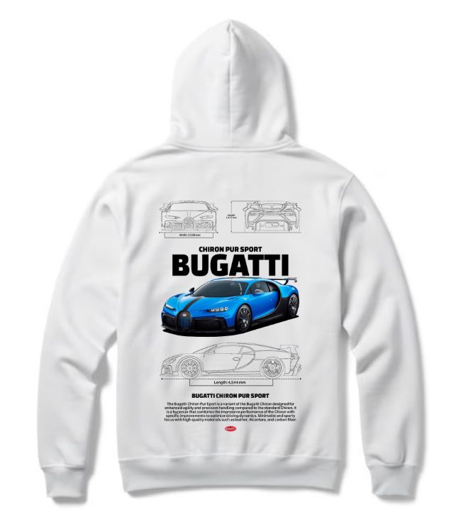 Bugatti Chiron Hoodie – Luxury Hypercar Graphic Pullover for Car Enthusiasts