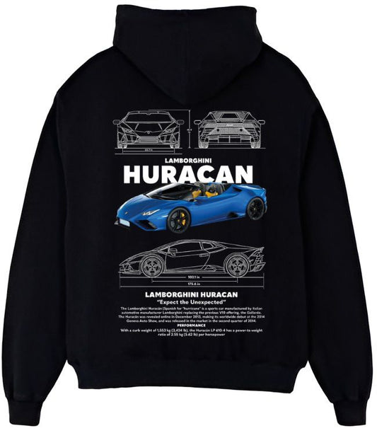 Lamborghini Huracán Hoodie – Exotic Supercar Graphic Pullover for Car Enthusiasts