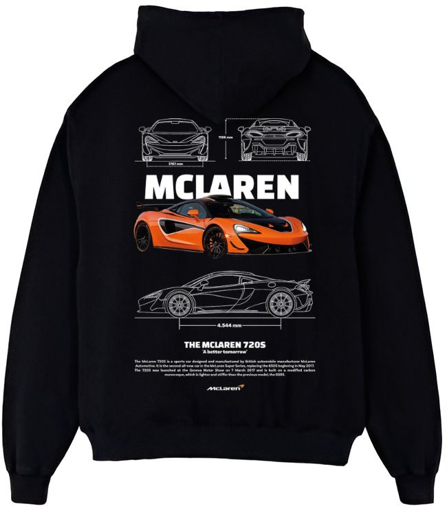 McLaren 720S Hoodie – Exotic Supercar Graphic Pullover for Car Enthusiasts