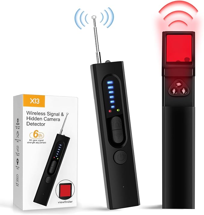 Hidden Camera Detector HX13 – Portable Anti-Spy Camera Finder & GPS Tracker Detector