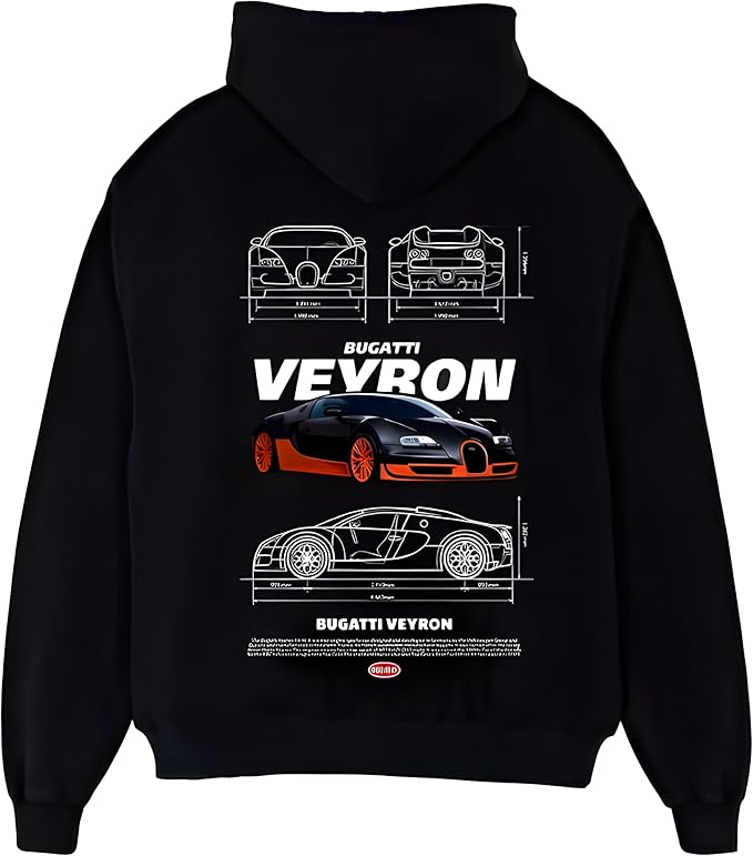 Bugatti Veyron Supercar Hoodie – Luxury Hypercar Graphic Pullover for Car Enthusiasts