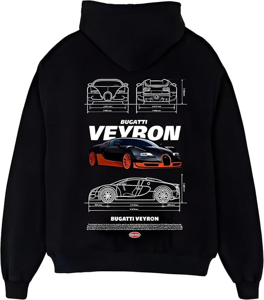 Bugatti Veyron Supercar Hoodie – Luxury Hypercar Graphic Pullover for Car Enthusiasts