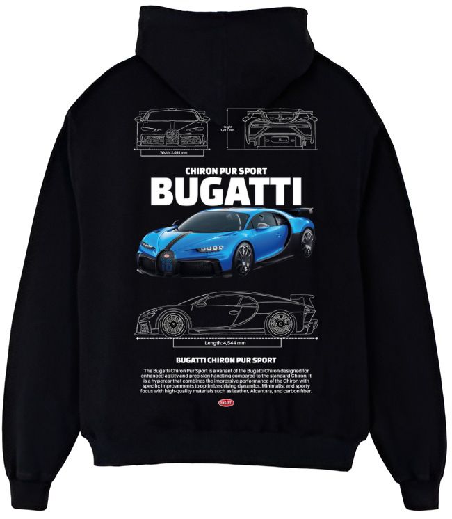 Bugatti Chiron Hoodie – Luxury Hypercar Graphic Pullover for Car Enthusiasts
