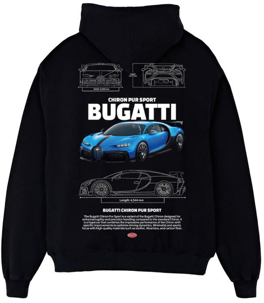 Bugatti Chiron Hoodie – Luxury Hypercar Graphic Pullover for Car Enthusiasts