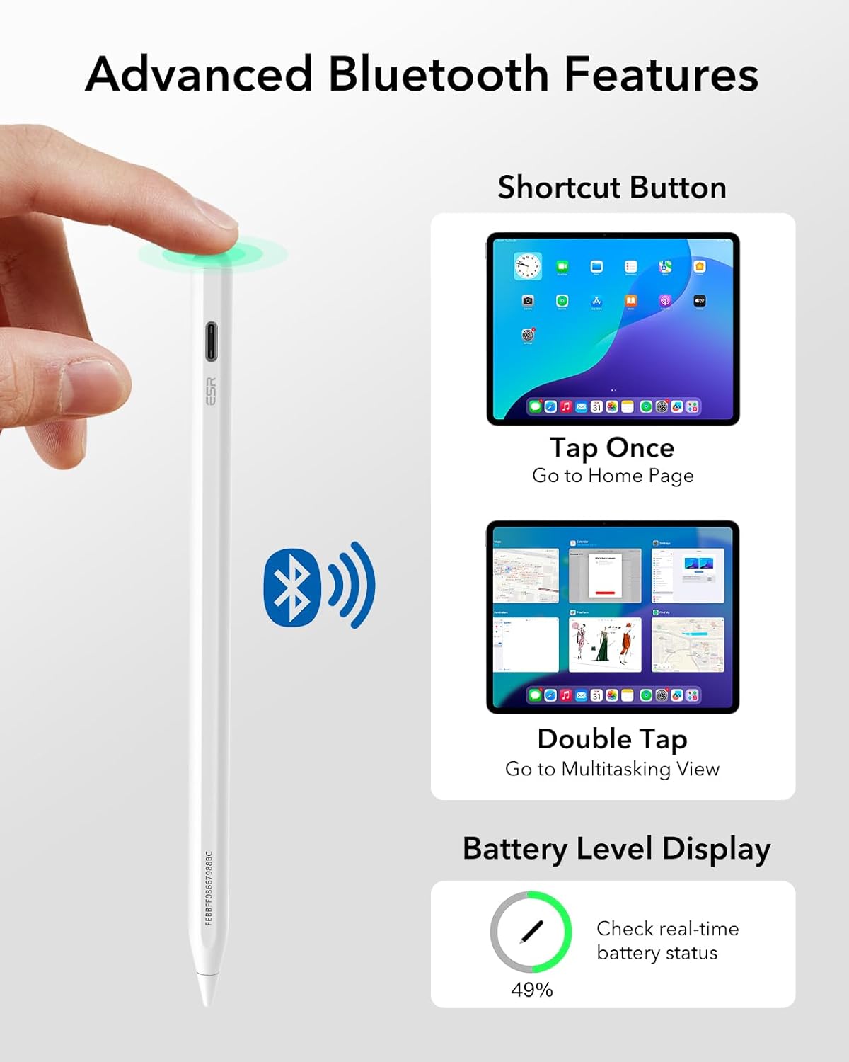 Geo iPad Pencil FindMy – Compatible with Apple Pencil & iPad 2018-2024 - Fast Charging