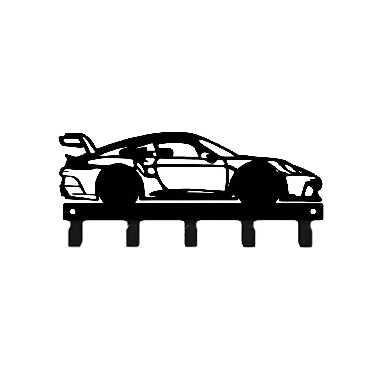 Race Car Metal Key Hook – Wall-Mounted Key Holder with Racer Silhouette