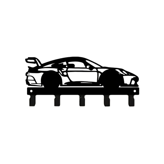 Race Car Metal Key Hook – Wall-Mounted Key Holder with Racer Silhouette