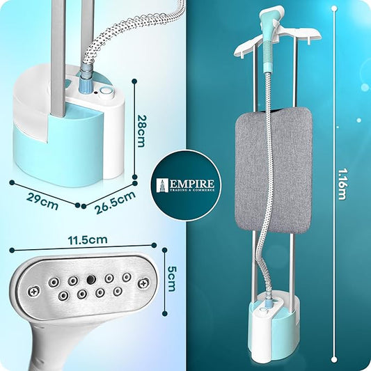 Garment Steamer for Clothes – Fast Heat-Up, 32g/min Steam, 1.8L Tank, 2 Modes with Hanger Rack & Vertical Ironing Board