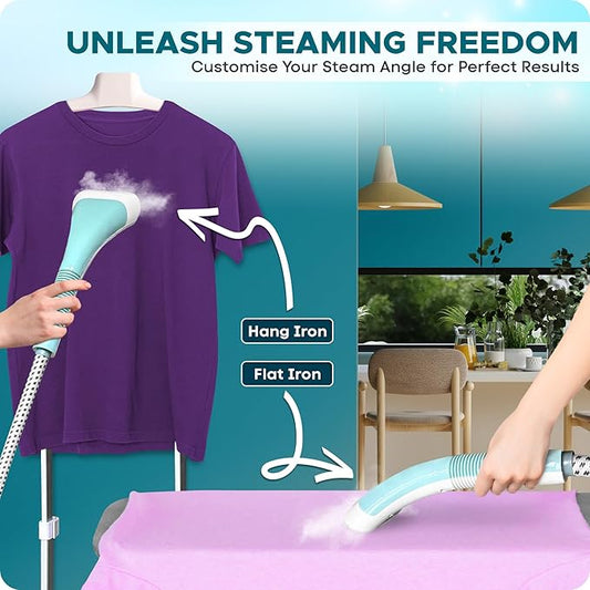 Garment Steamer for Clothes – Fast Heat-Up, 32g/min Steam, 1.8L Tank, 2 Modes with Hanger Rack & Vertical Ironing Board